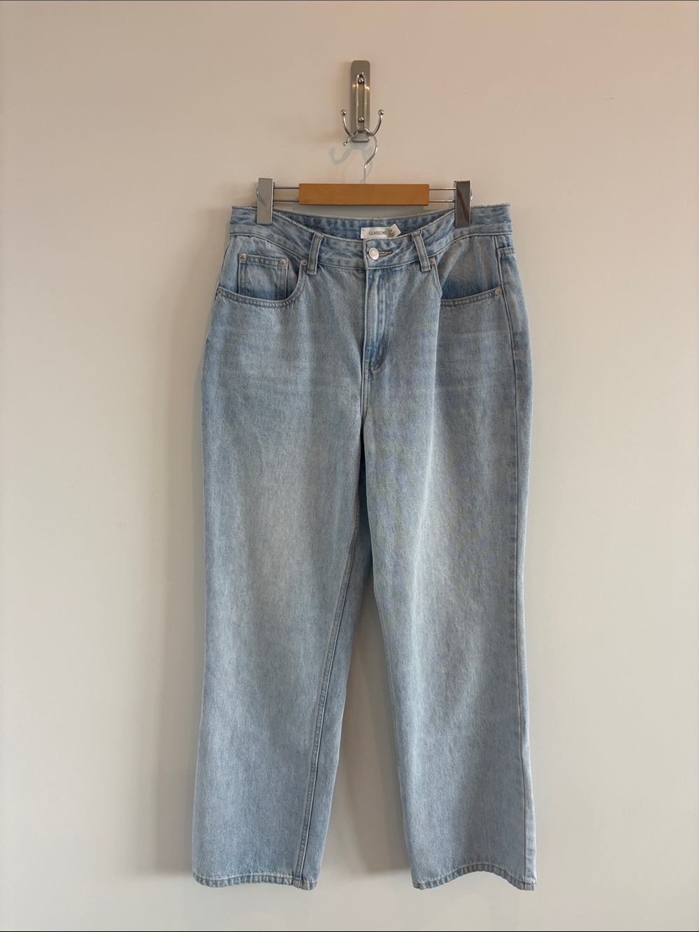 Glassons Light Blue High - Rise Baggy Straight Leg Jeans